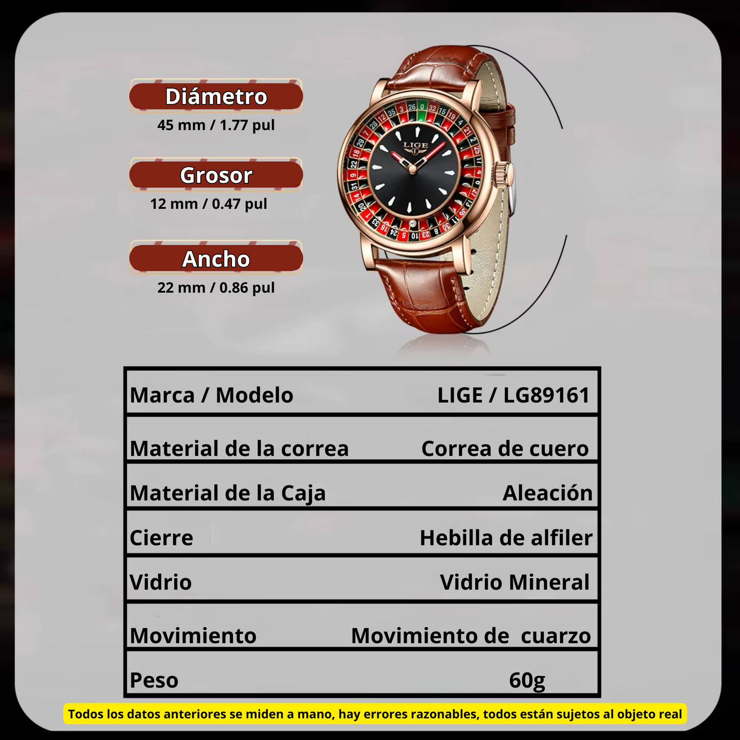 Reloj Vegas Roulette Para Caballeros